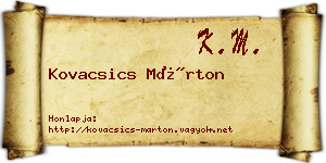 Kovacsics Márton névjegykártya