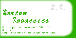 marton kovacsics business card